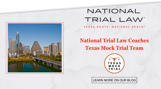 National trial law coaches texas mock trial team